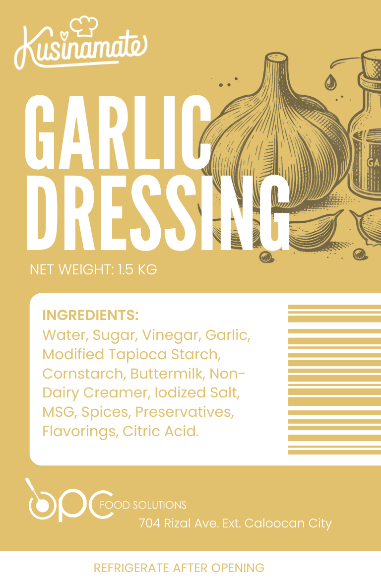 Garlic Dressing label