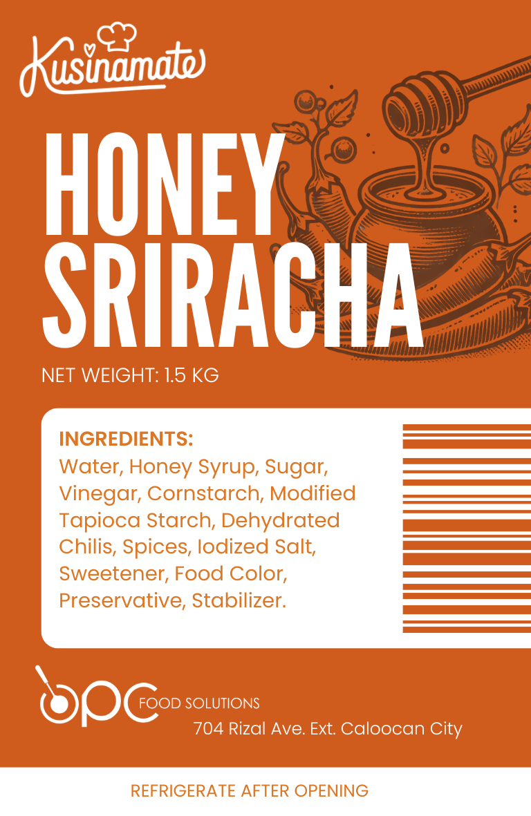 Honey Sriracha label