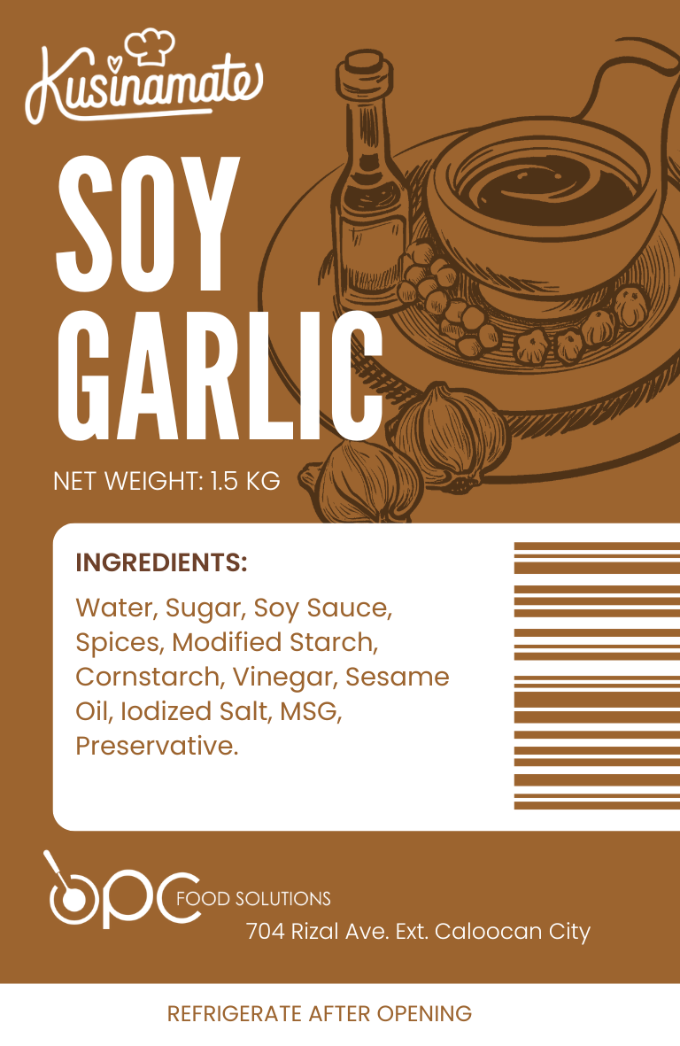 Soy Garlic label