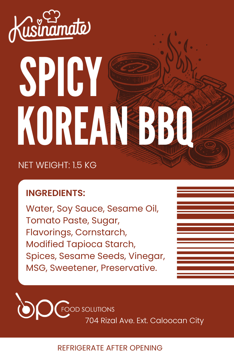 Spicy Korean BBQ label